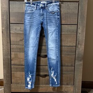 BKE distressed Stella skinny ankle jeans